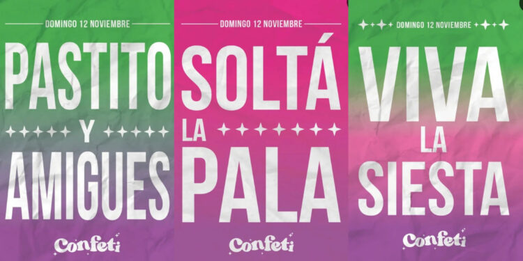 Llega “Confeti”, un ritual antidomingo