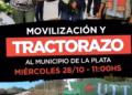 Tractorazo en La Plata: productores reclaman mejoras para los caminos rurales